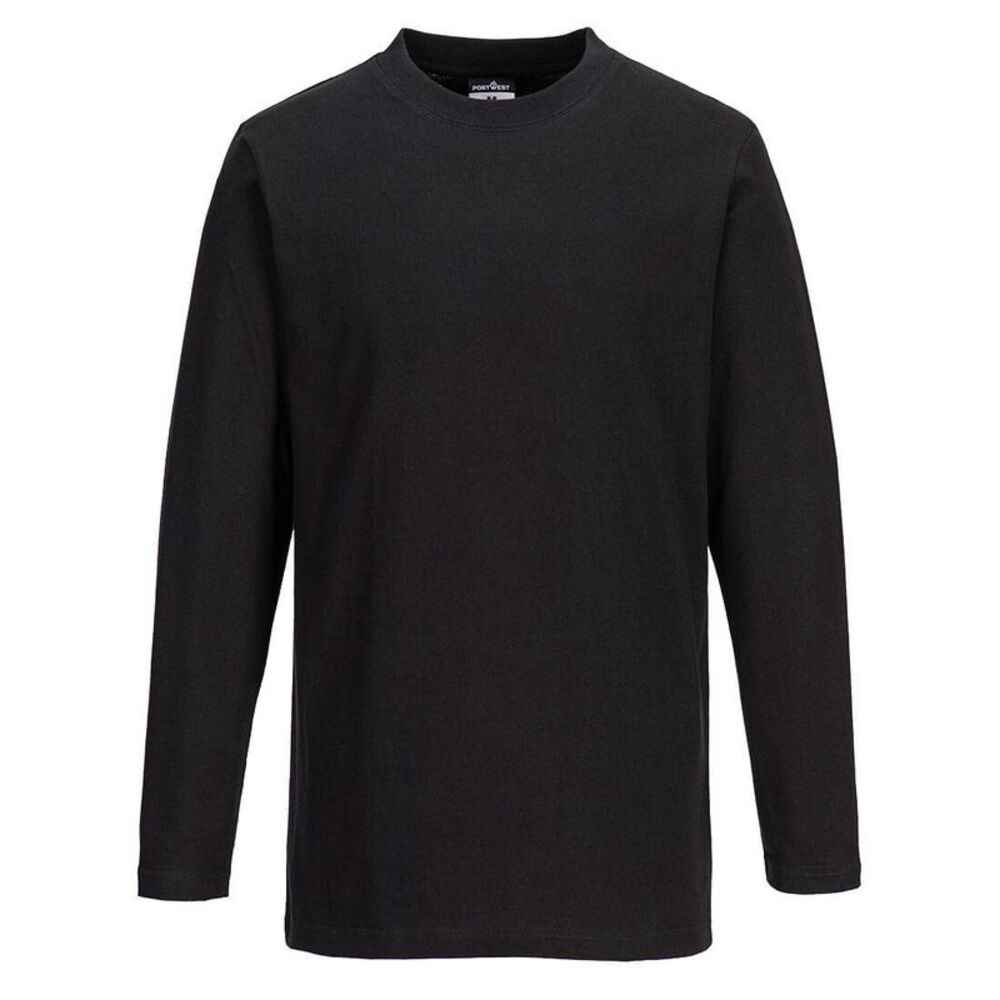Portwest Mens Long-Sleeved T-Shirt / Black